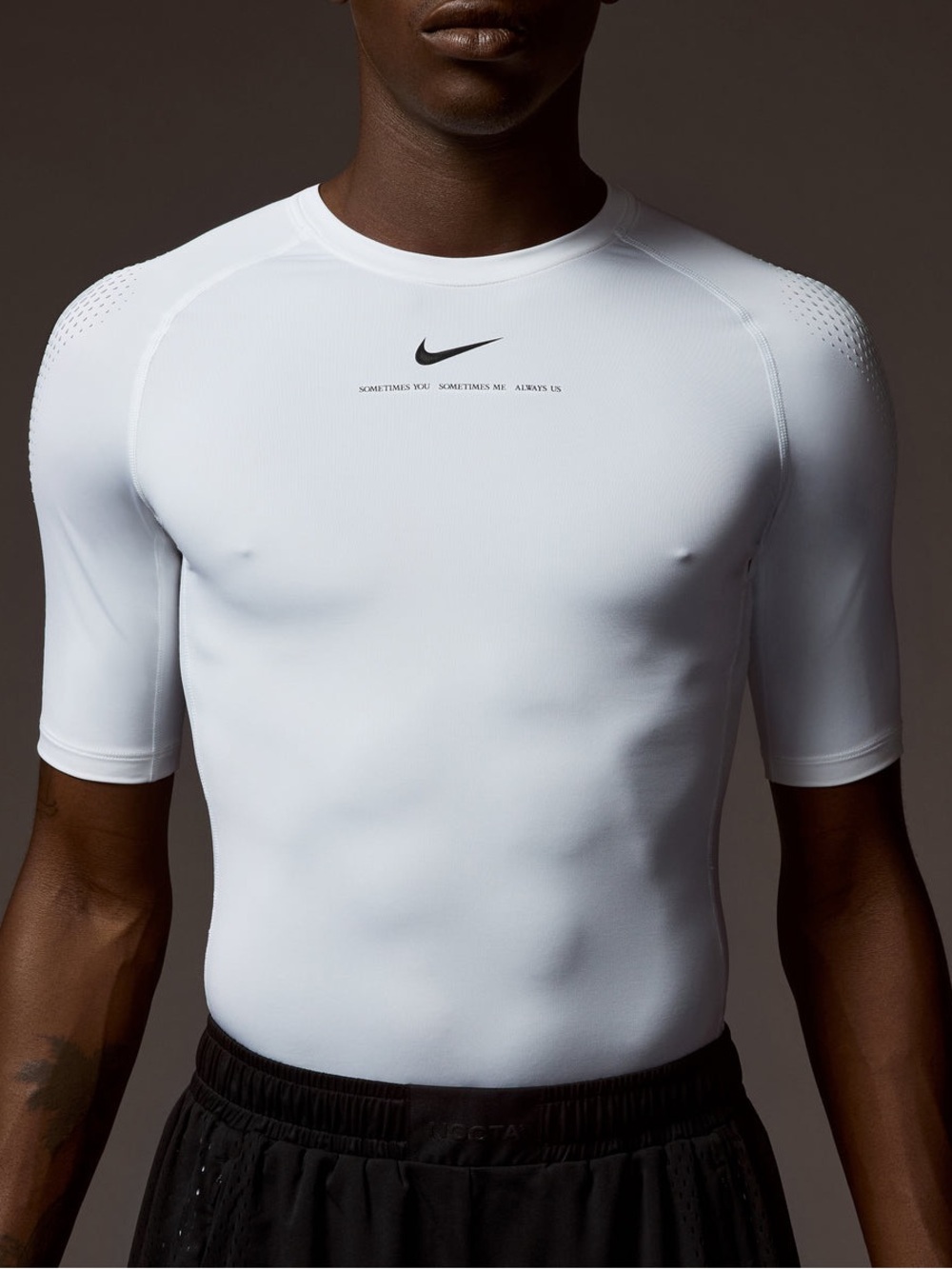 Nike NOCTA Compression Top White Drake Short Sleeve Base Layer Shirt Size L